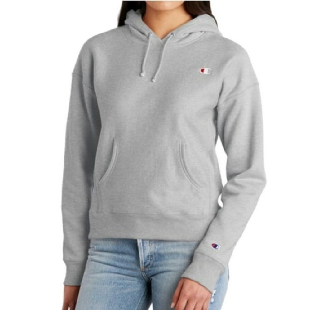Champion C-Life Reverse Weave C Logo Pull-Over Hoodie Oxford Gray